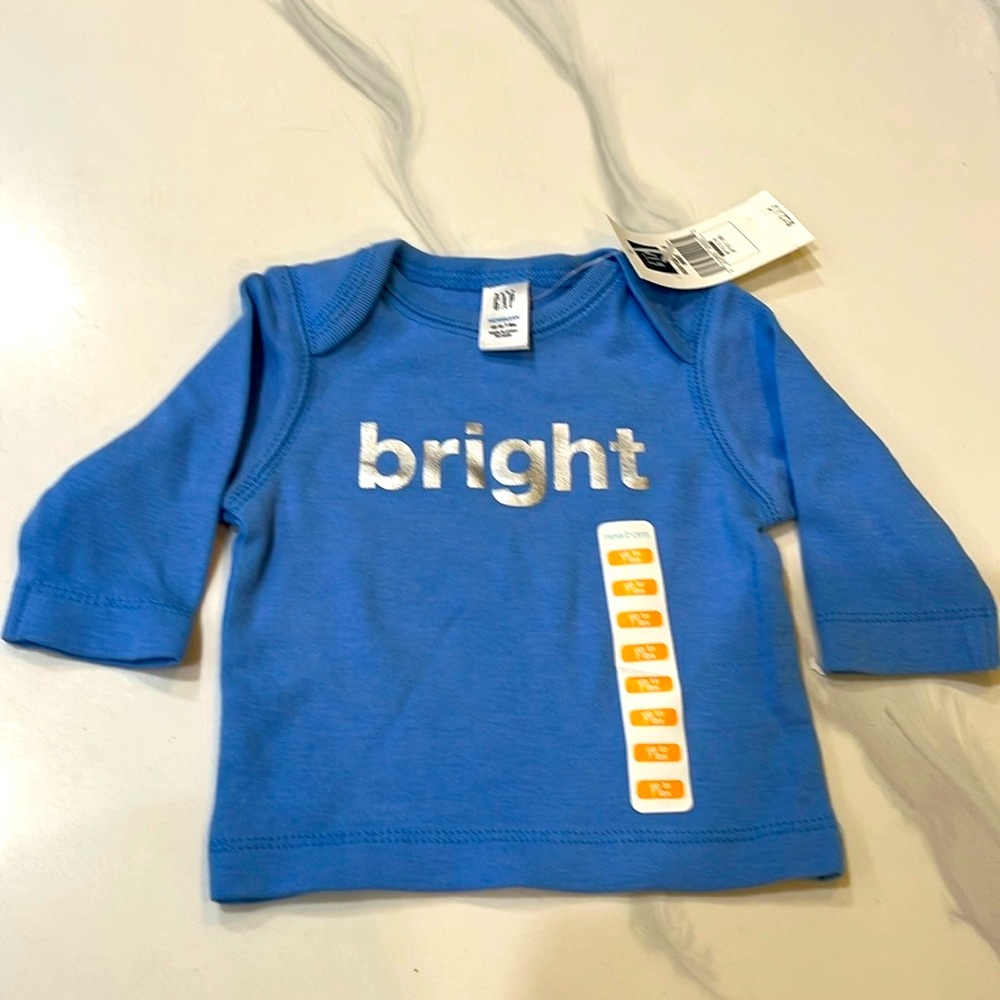Baby Gap “bright” long-sleeve tshirt (newborn-up to 7 lbs)